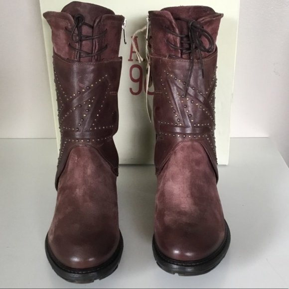 NWT A.S.98 Studded Katarina Boots in Dark Burgundy (37) 7 - Picture 3 of 10